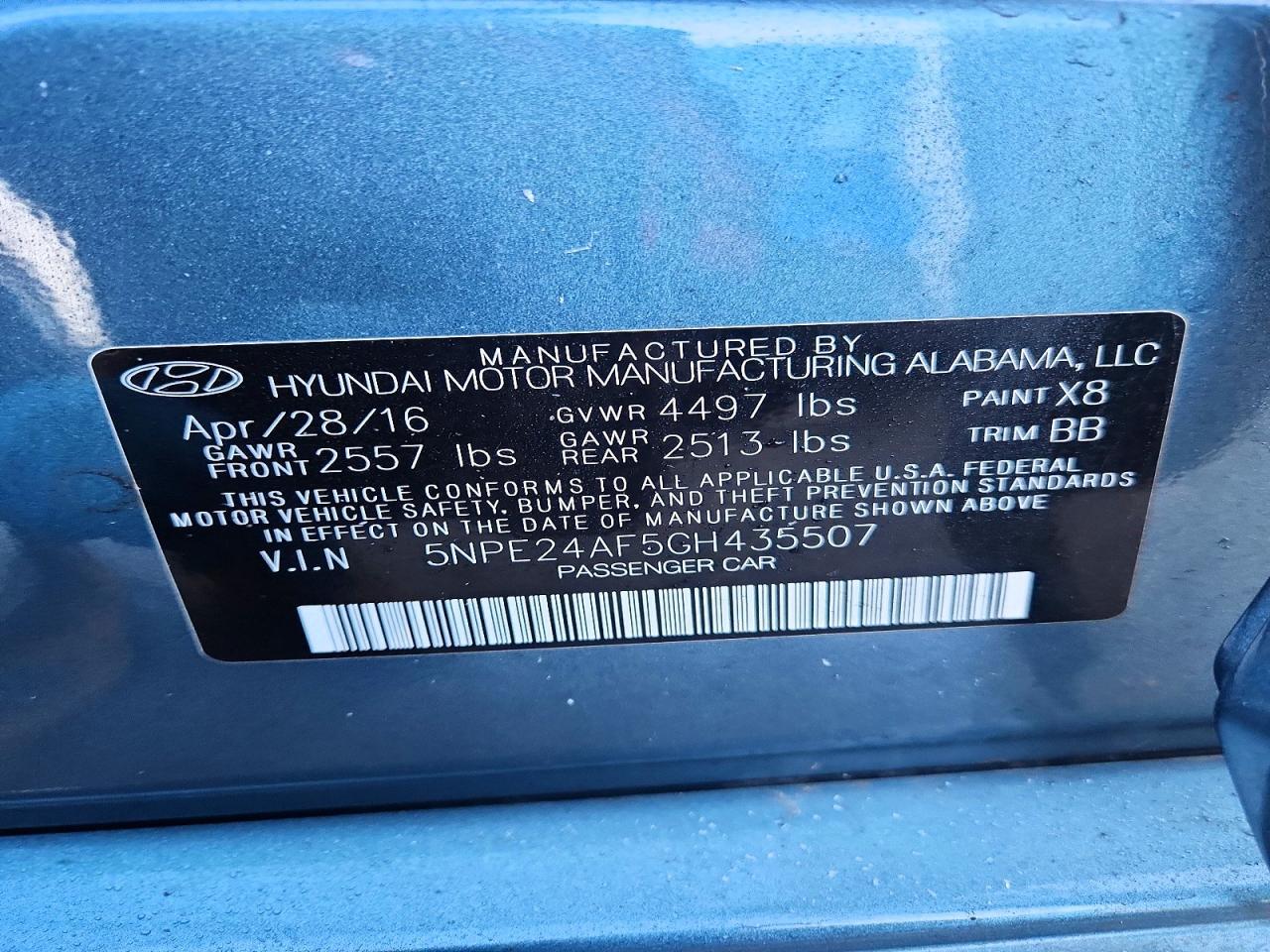2016 HYUNDAI SONATA