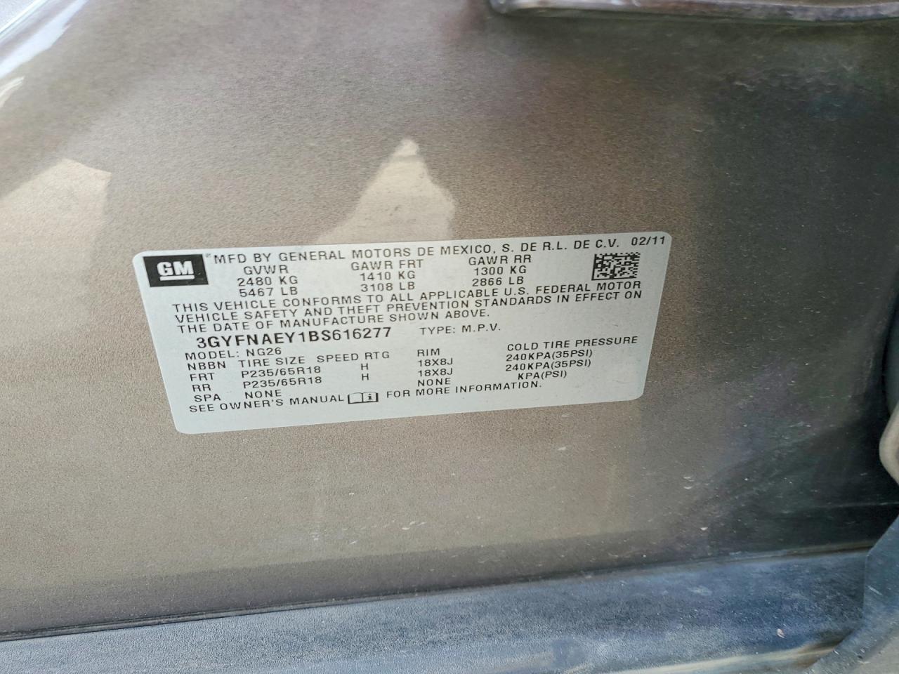 2011 CADILLAC SRX