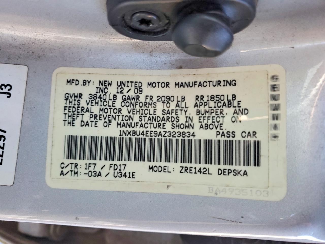 2010 TOYOTA COROLLA