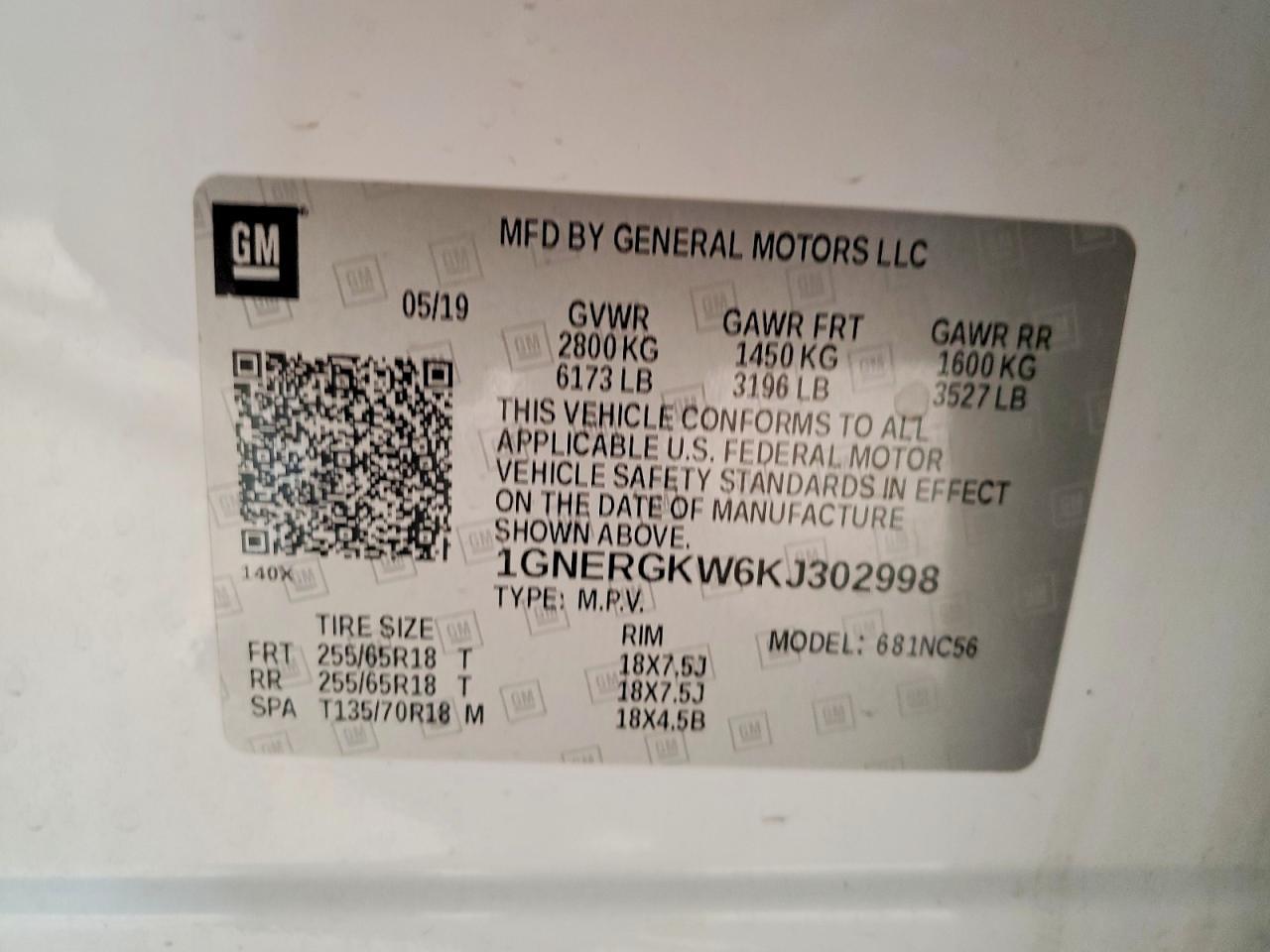 2019 CHEVROLET TRAVERSE