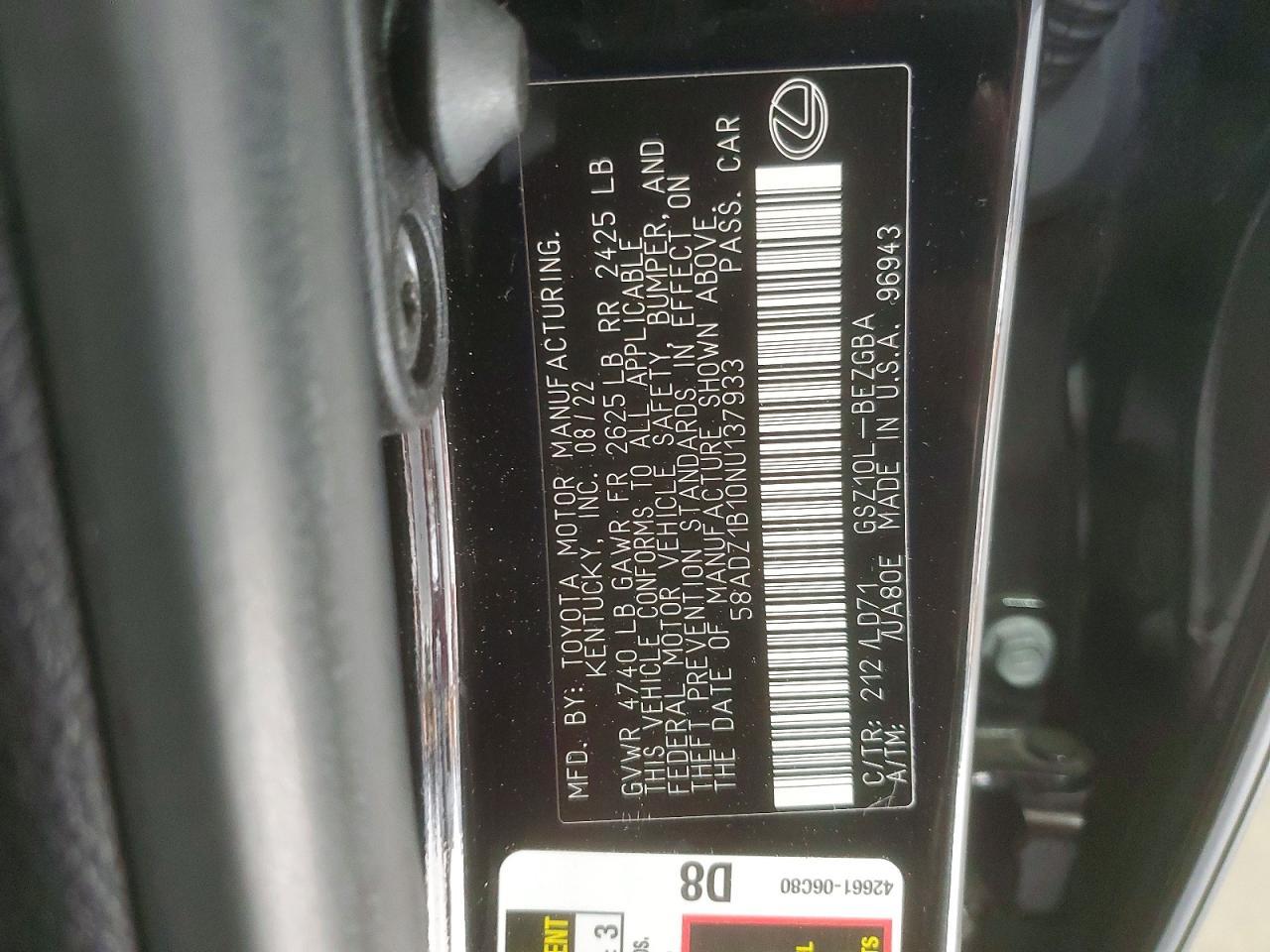 2022 LEXUS ES 350