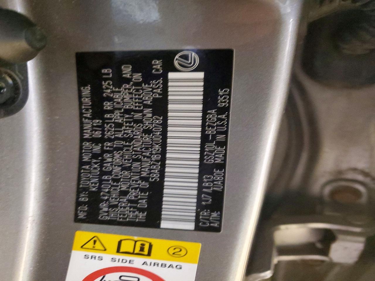 2019 LEXUS ES 350
