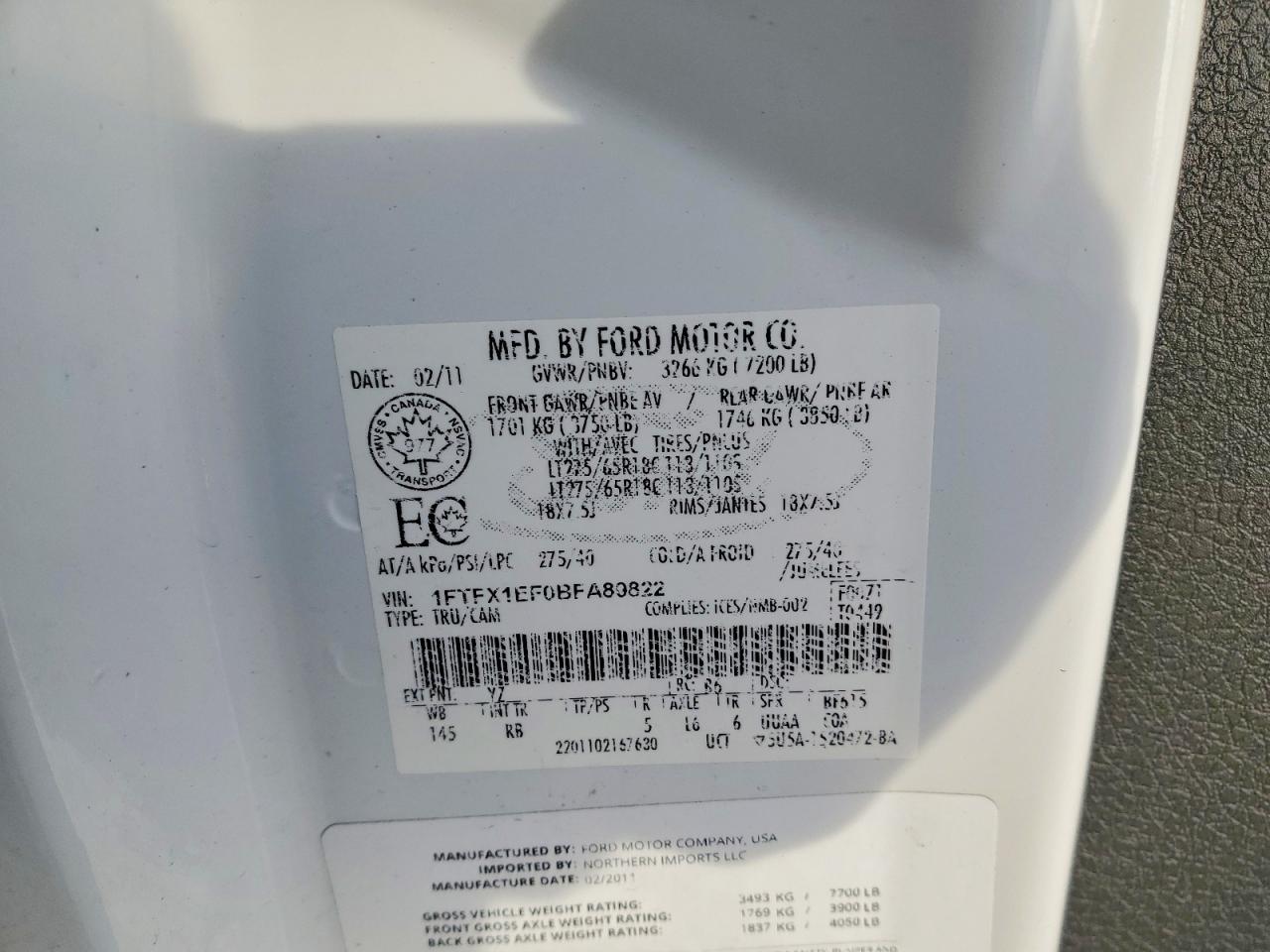2011 FORD F-150