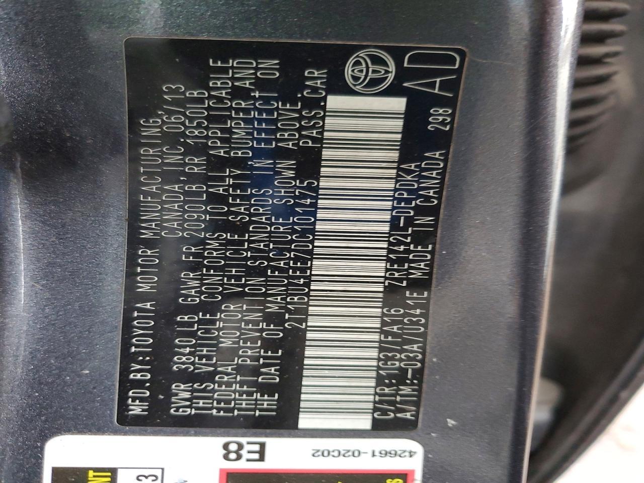 2013 TOYOTA COROLLA
