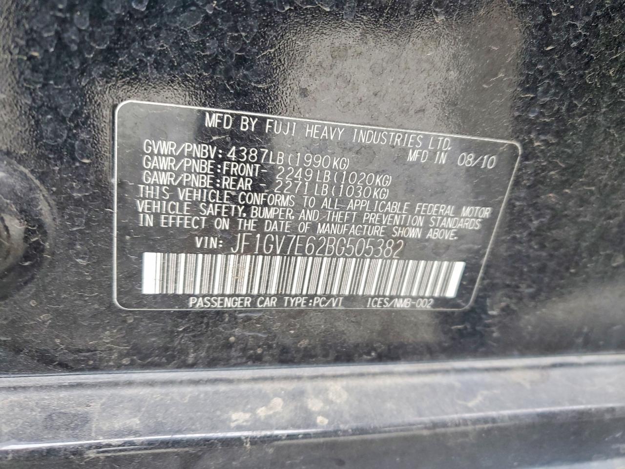 2011 SUBARU IMPREZA