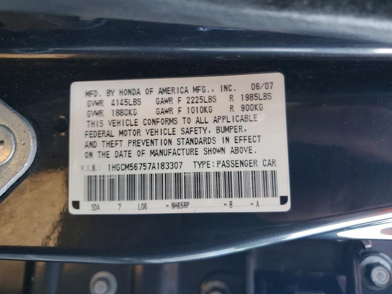 2007 HONDA ACCORD
