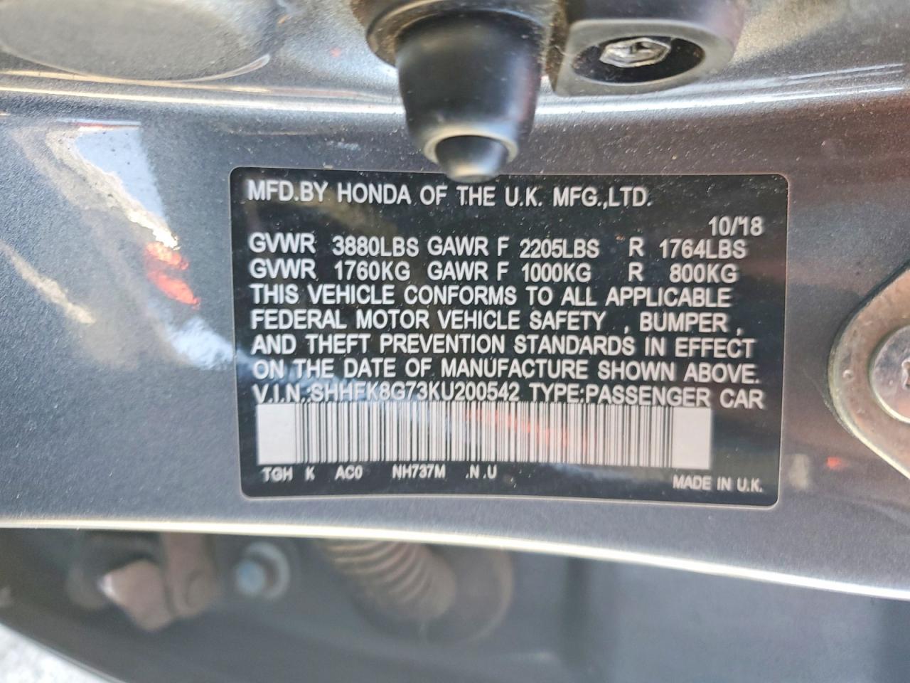 2019 HONDA CIVIC
