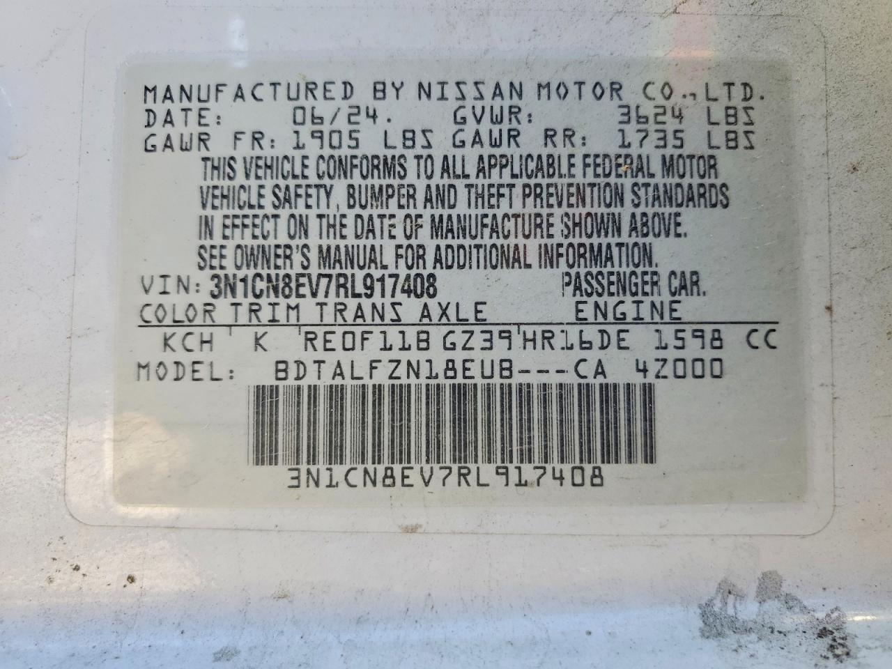2024 NISSAN VERSA