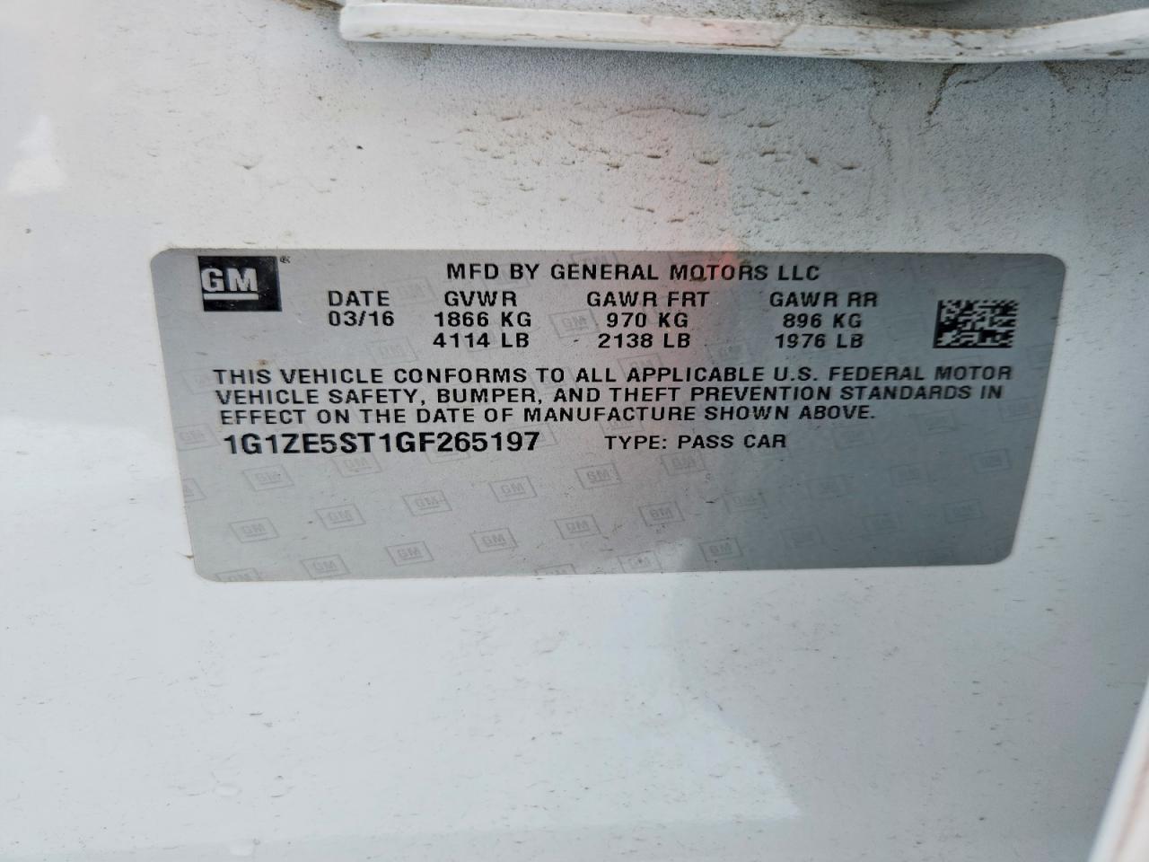 2016 CHEVROLET MALIBU