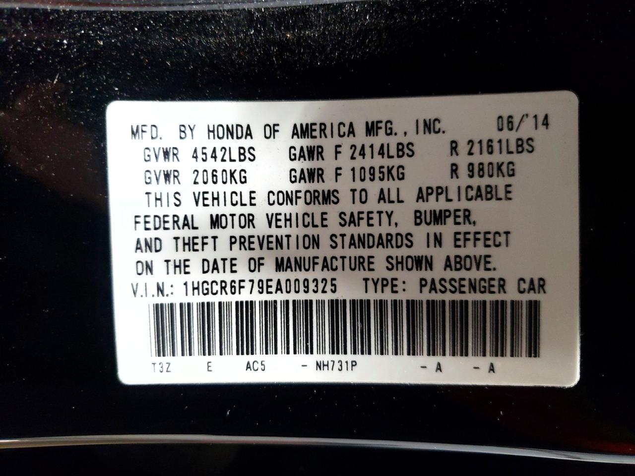 2014 HONDA ACCORD