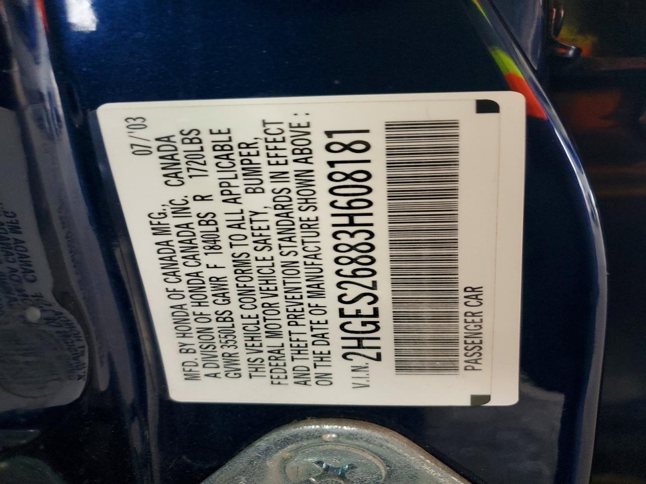 2003 HONDA CIVIC