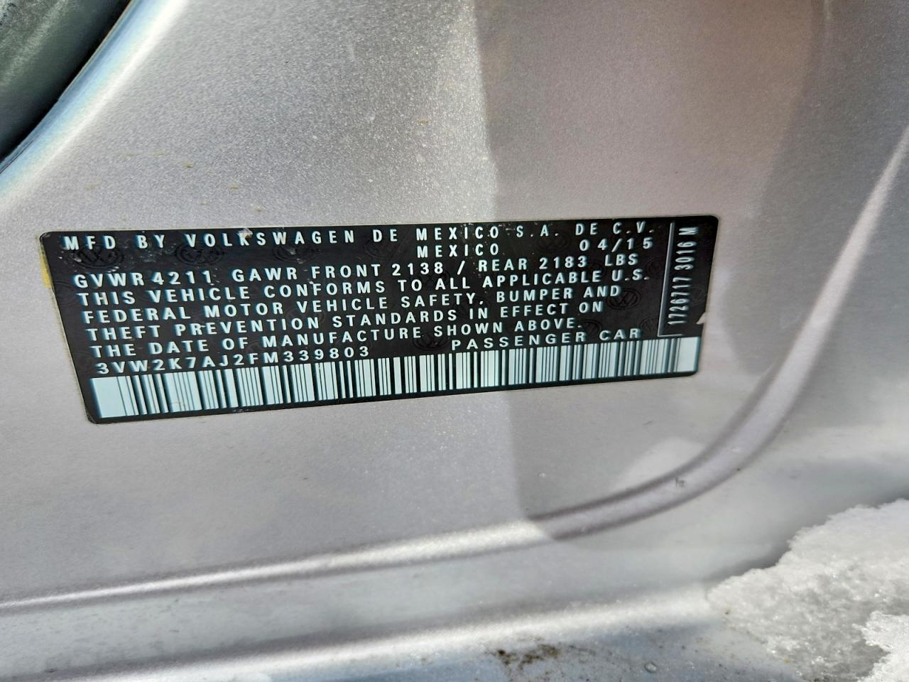 2015 VOLKSWAGEN JETTA