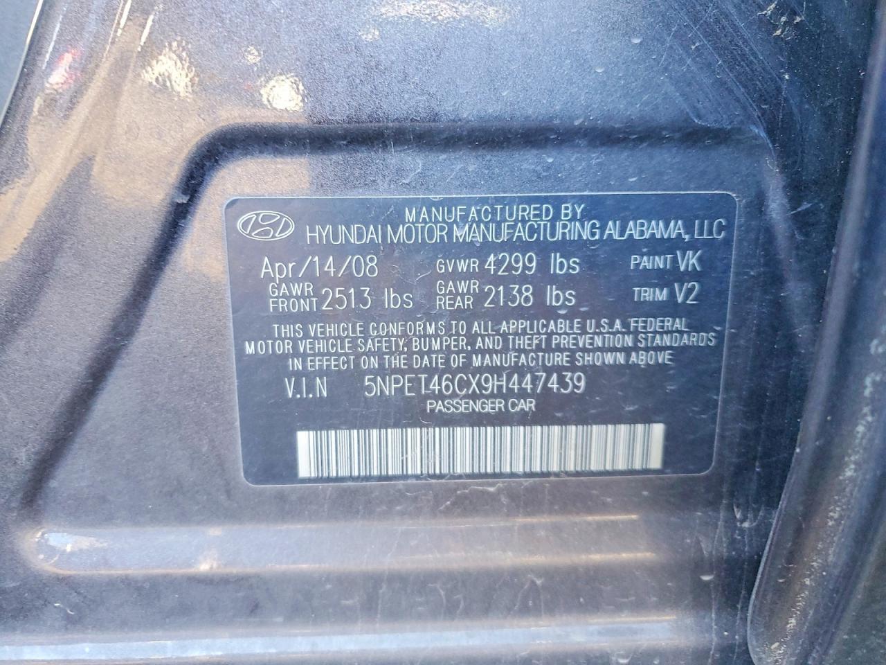 2009 HYUNDAI SONATA