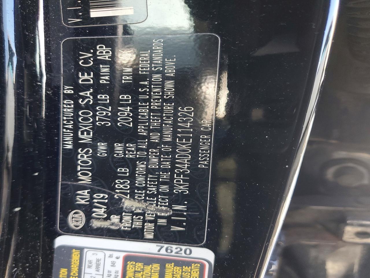 2019 KIA FORTE