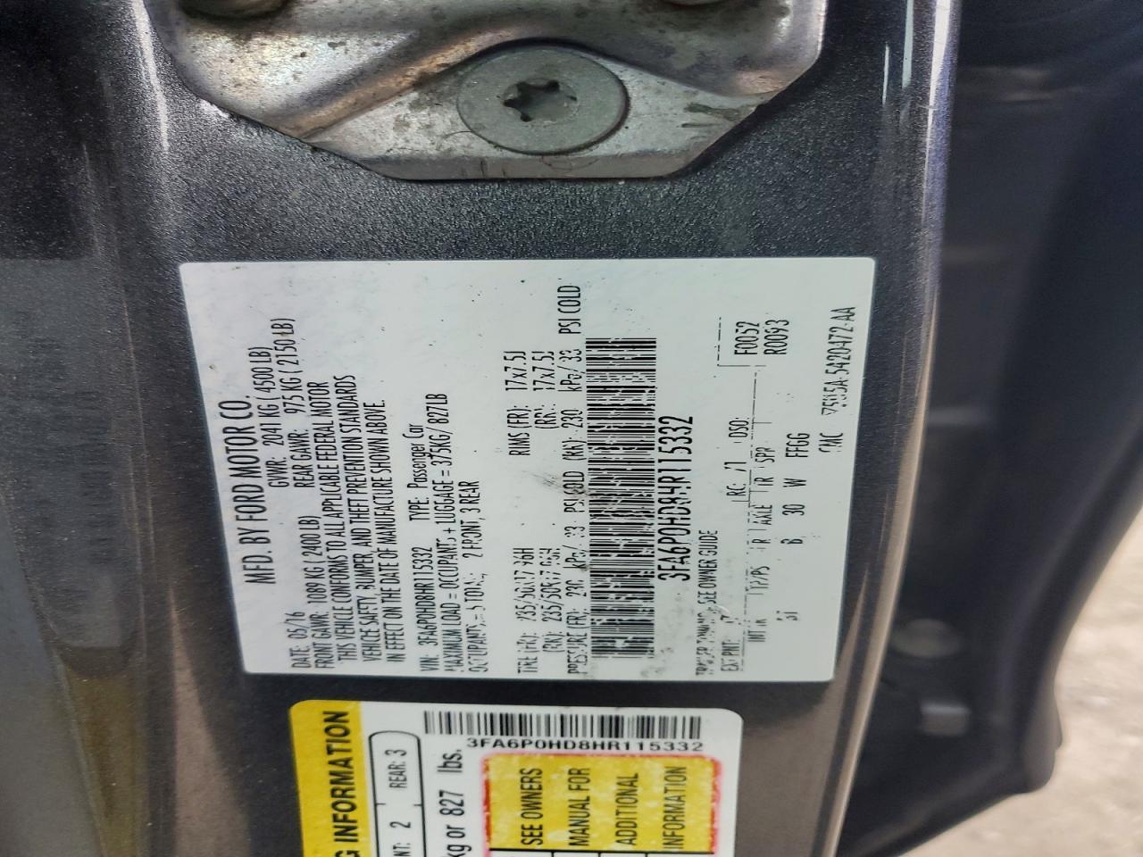 2017 FORD FUSION