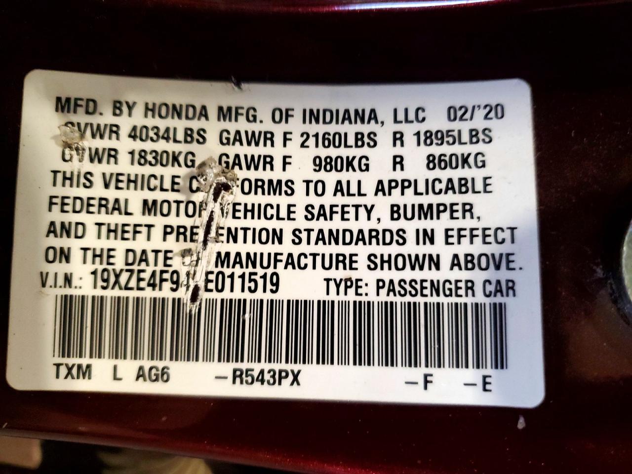 2020 HONDA Insight