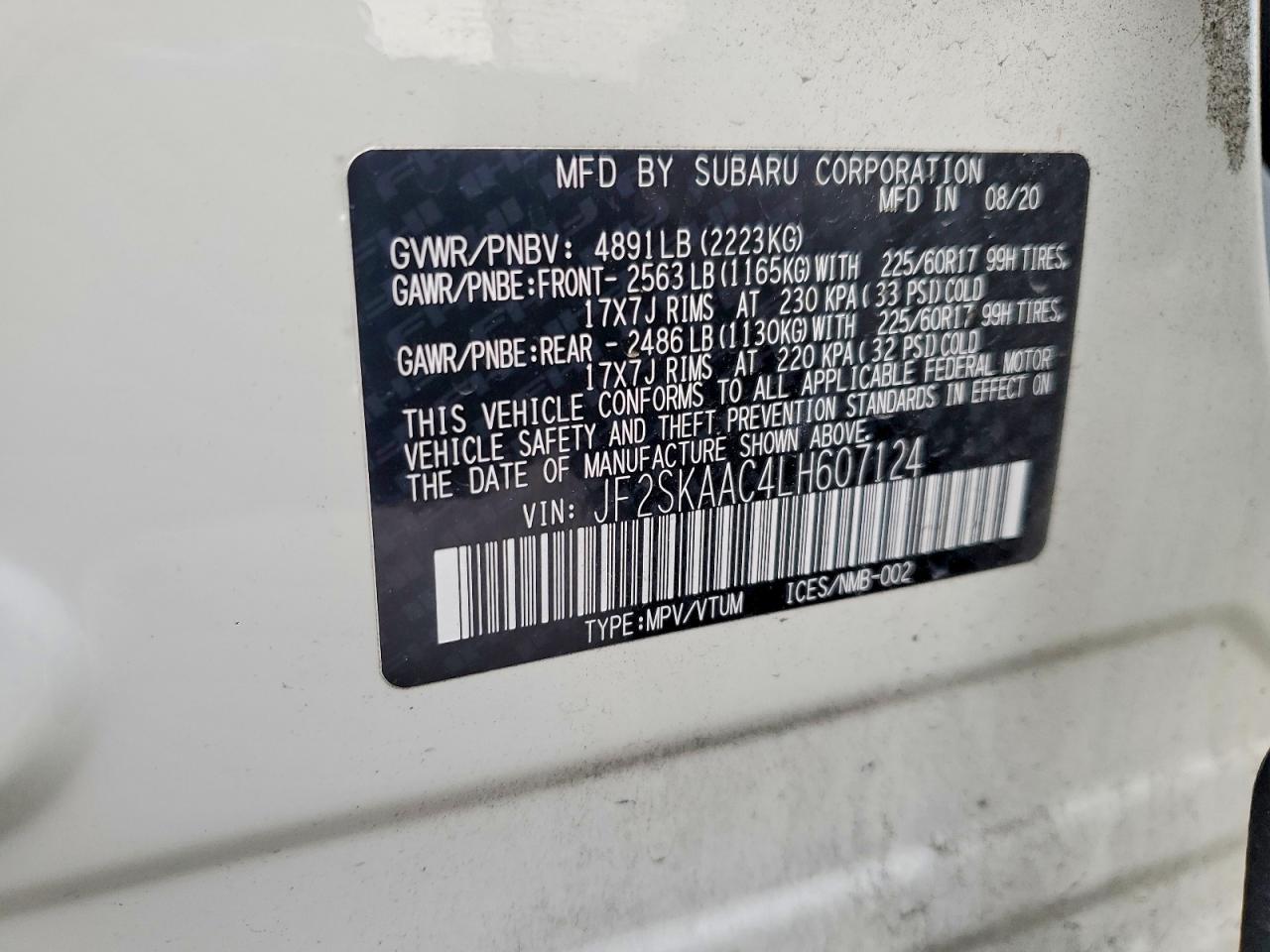 2020 SUBARU FORESTER