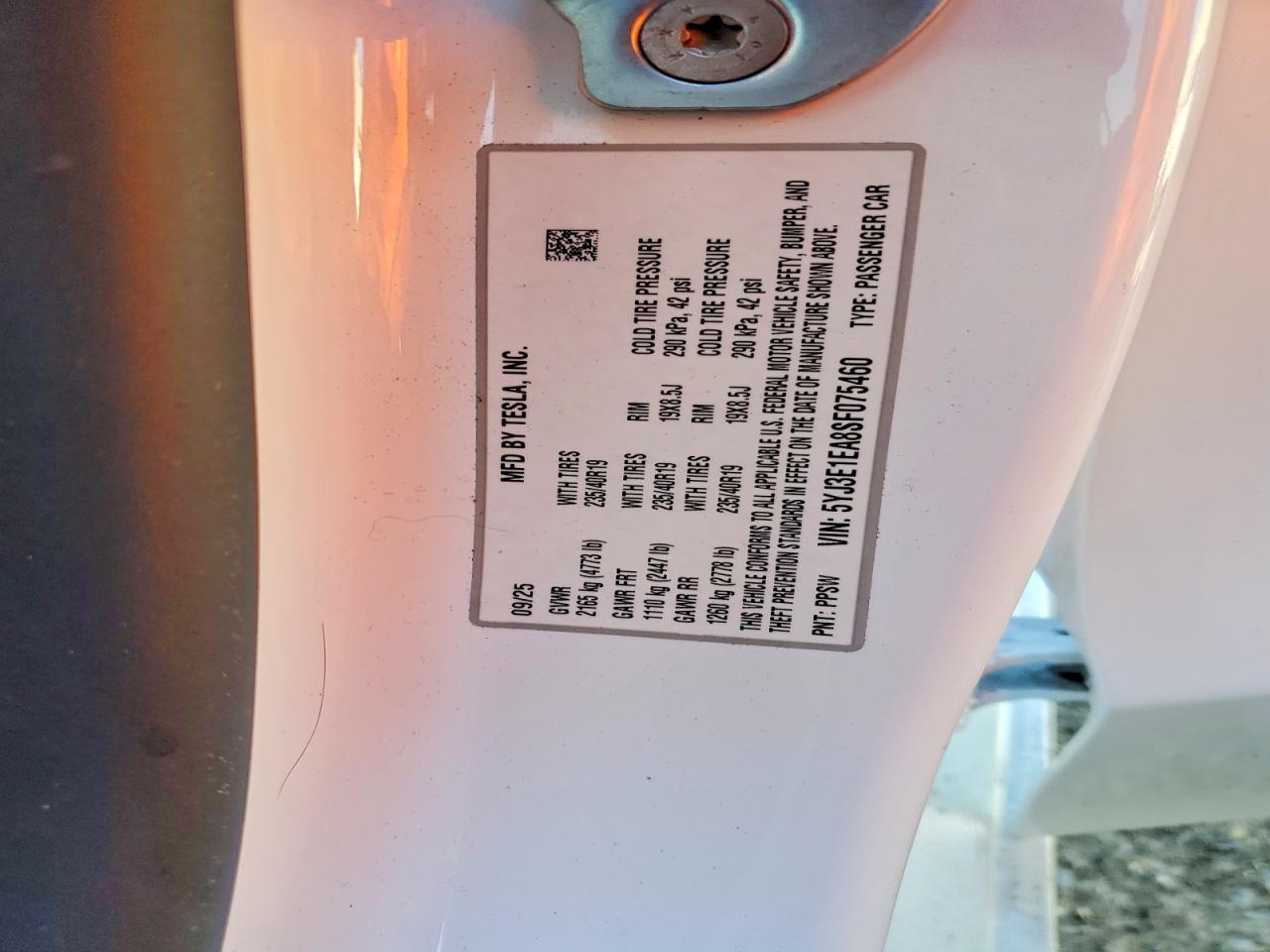 2025 TESLA MODEL 3