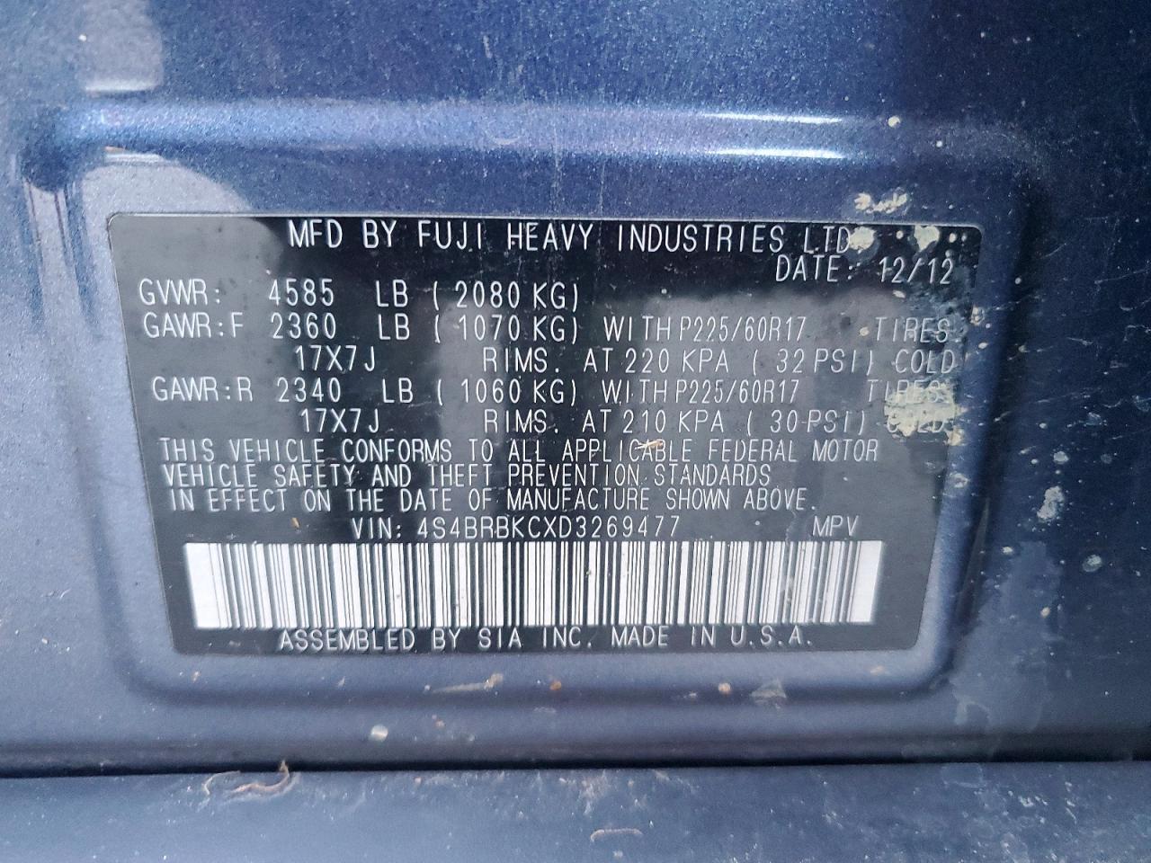 2013 SUBARU Outback