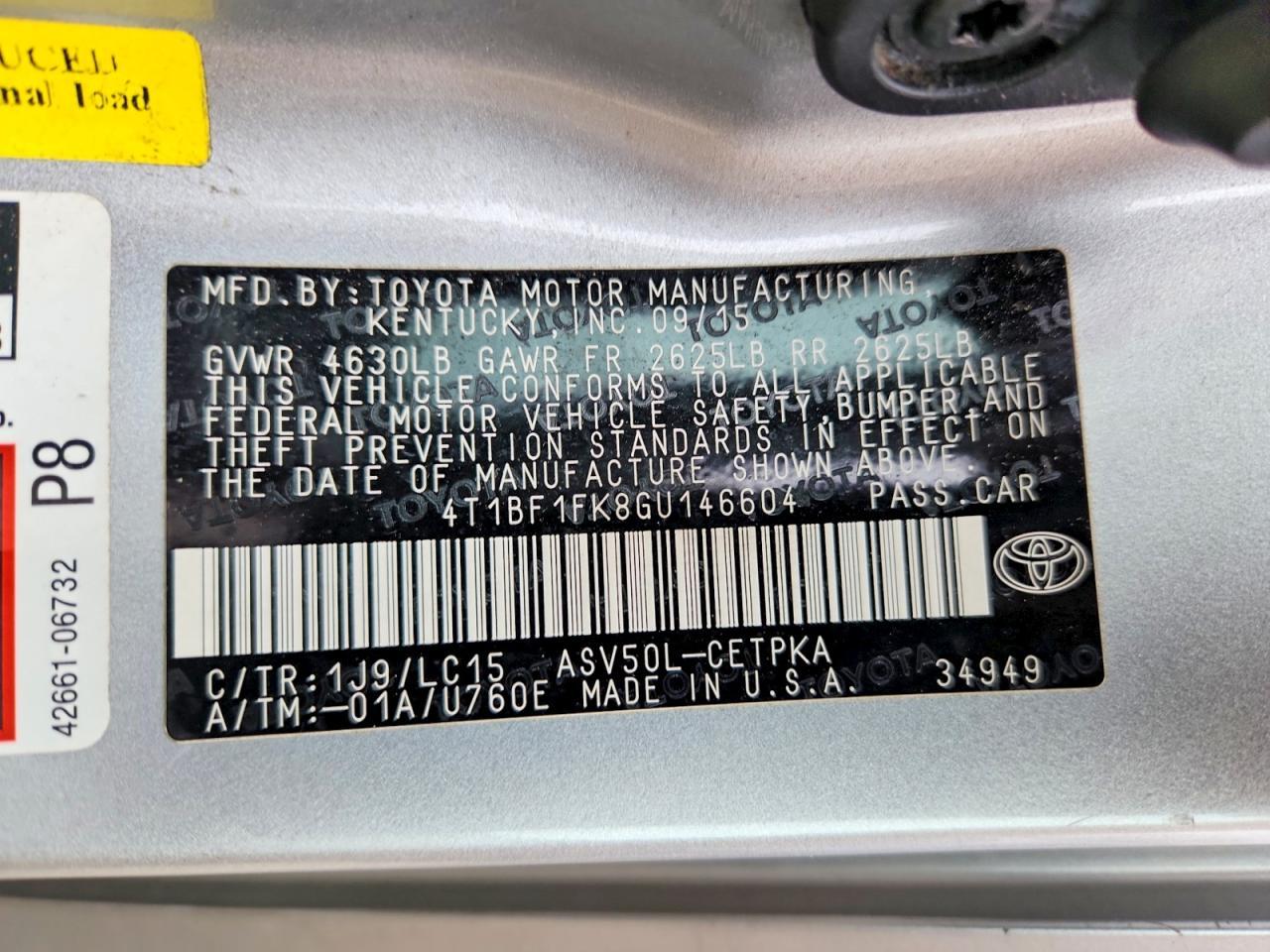 2016 TOYOTA CAMRY