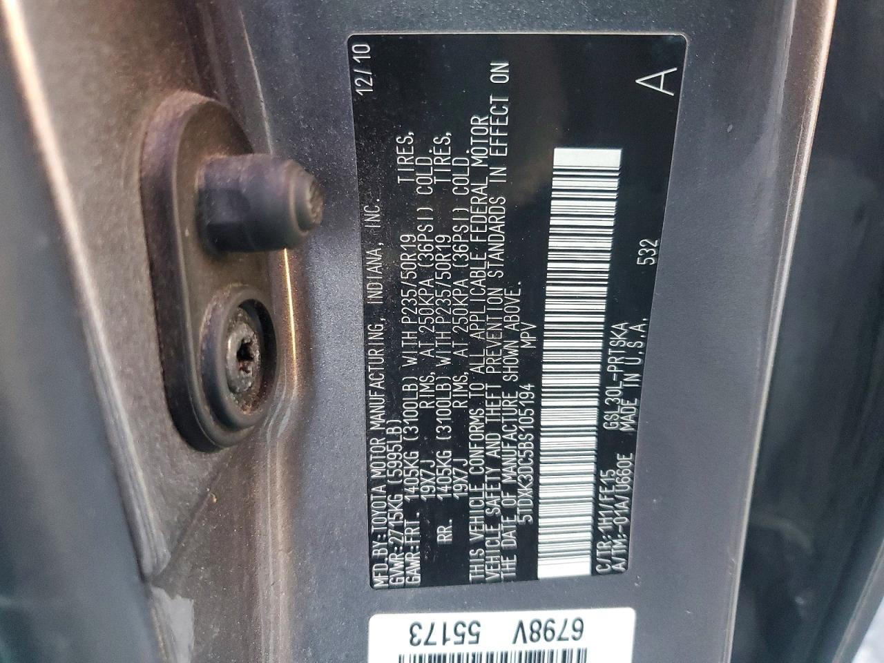 2011 TOYOTA SIENNA