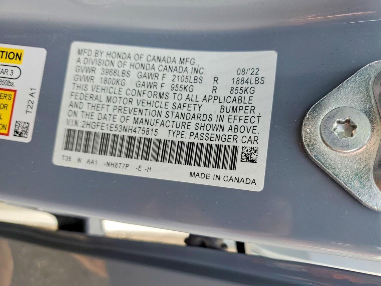 2022 HONDA CIVIC