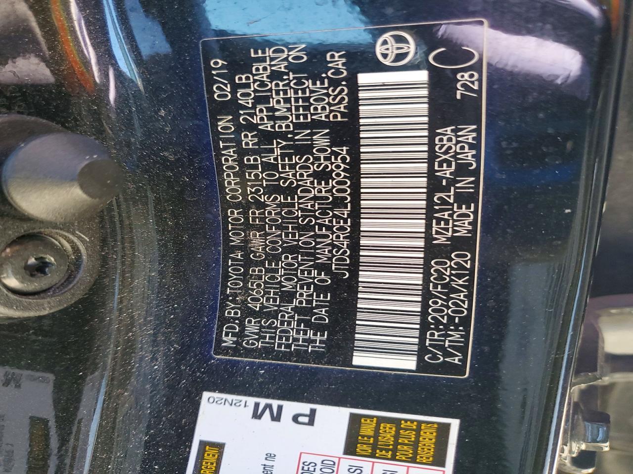 2020 TOYOTA COROLLA