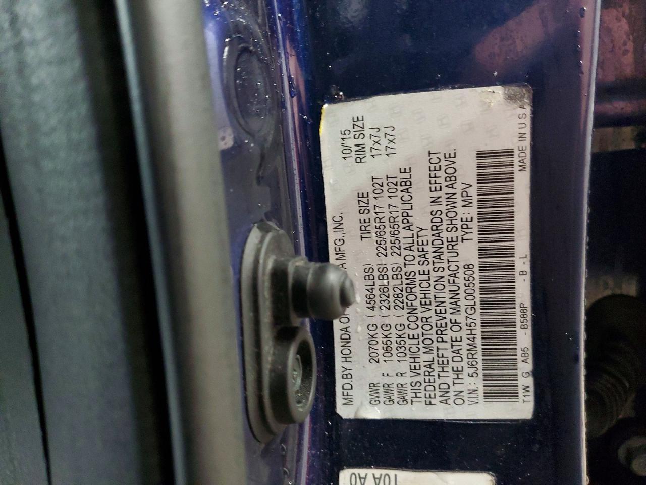 2016 HONDA CR-V