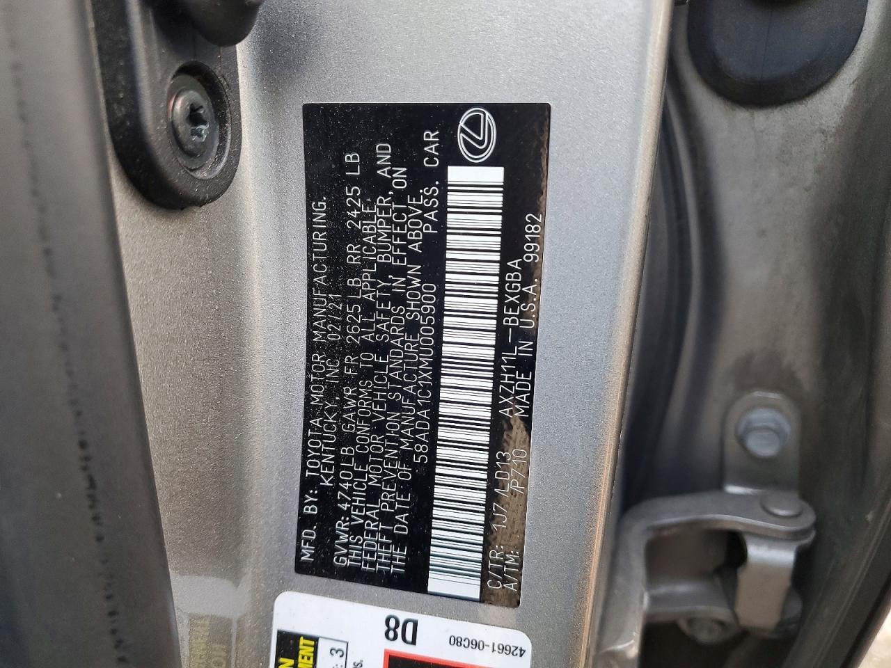 2021 LEXUS ES 300H