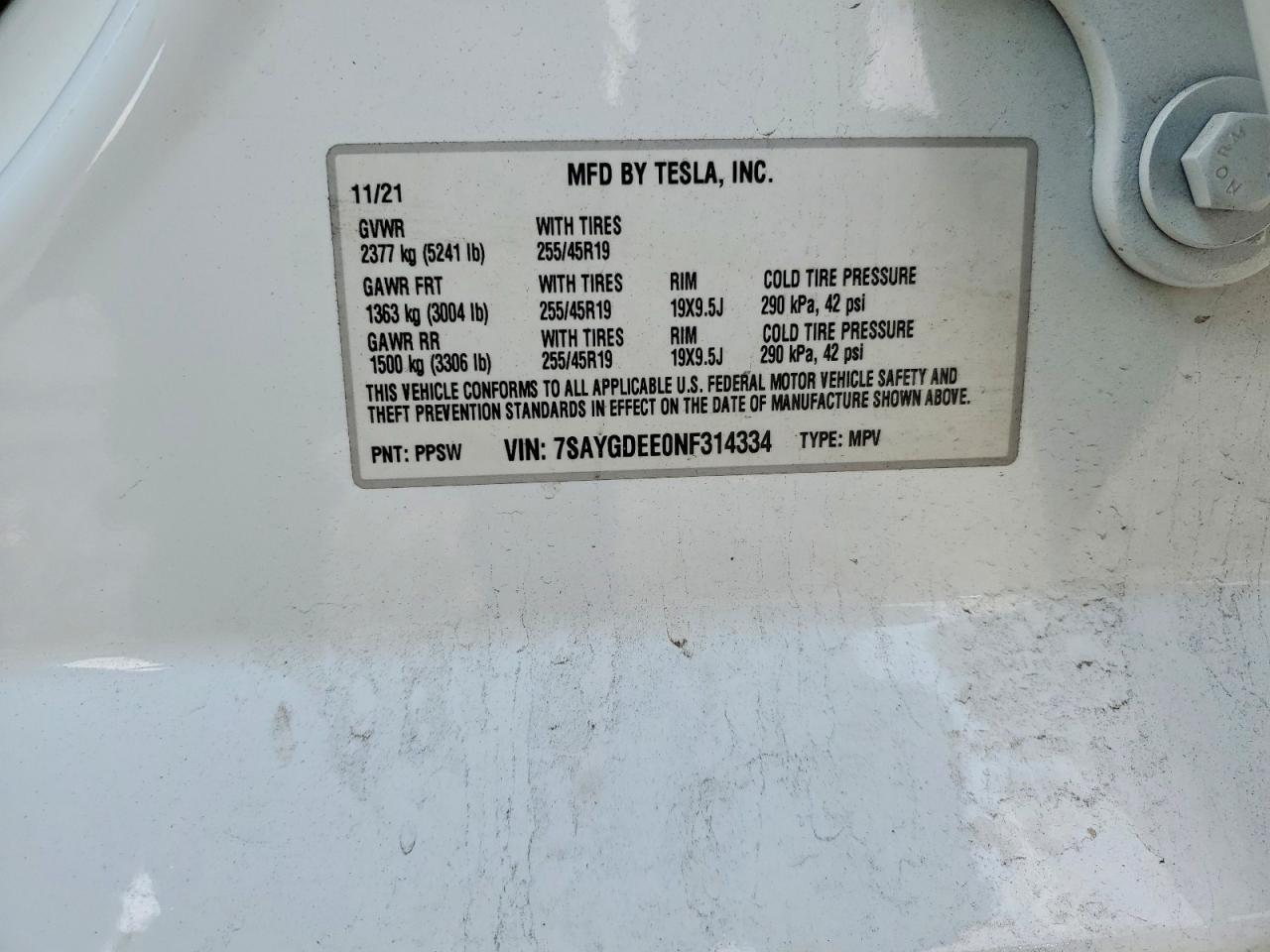 2022 TESLA MODEL Y