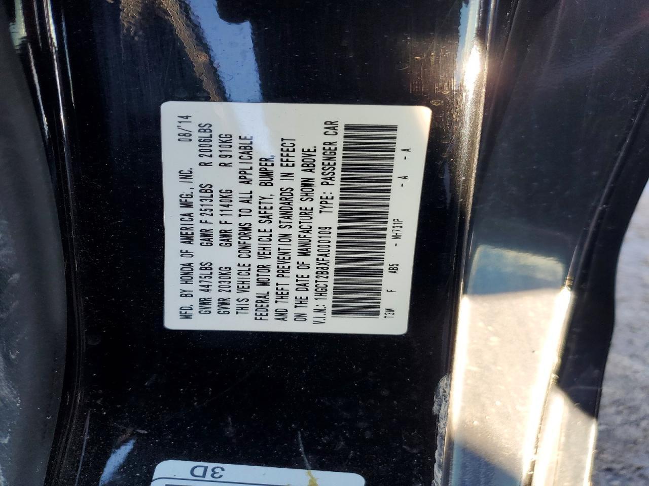 2015 HONDA ACCORD