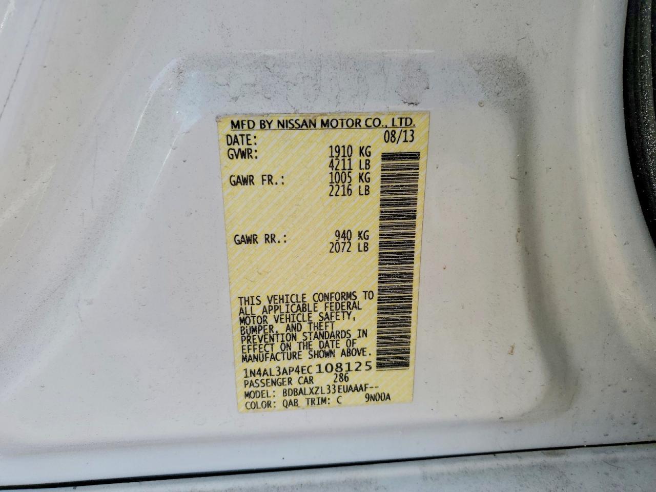 2014 NISSAN ALTIMA