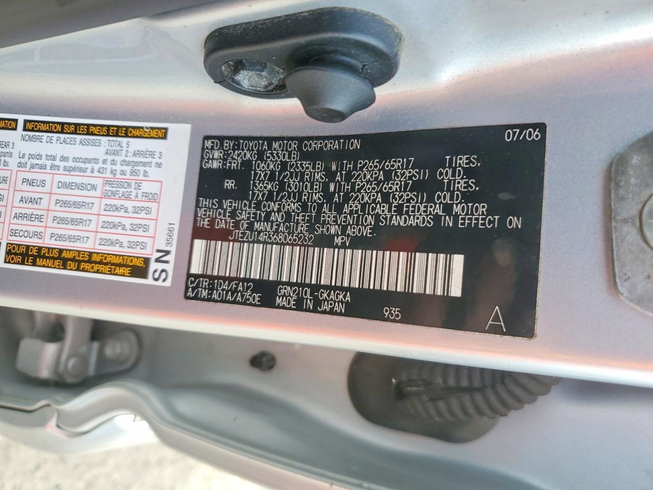 2006 TOYOTA 4Runner