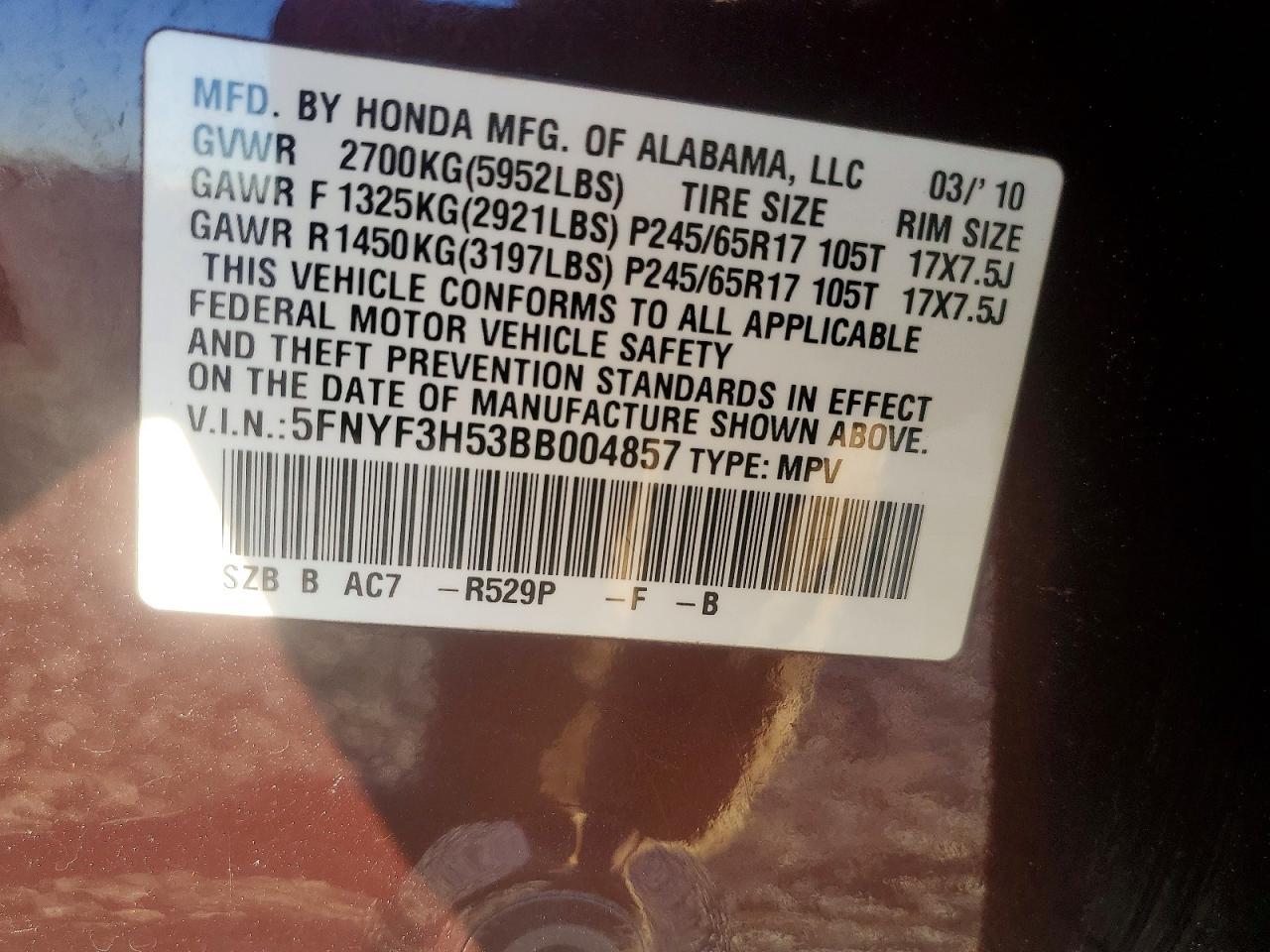 2011 HONDA PILOT