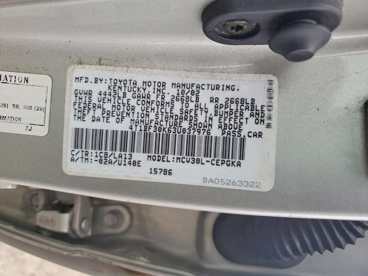 2003 TOYOTA CAMRY