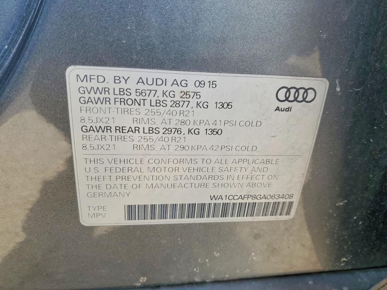 2016 AUDI SQ5