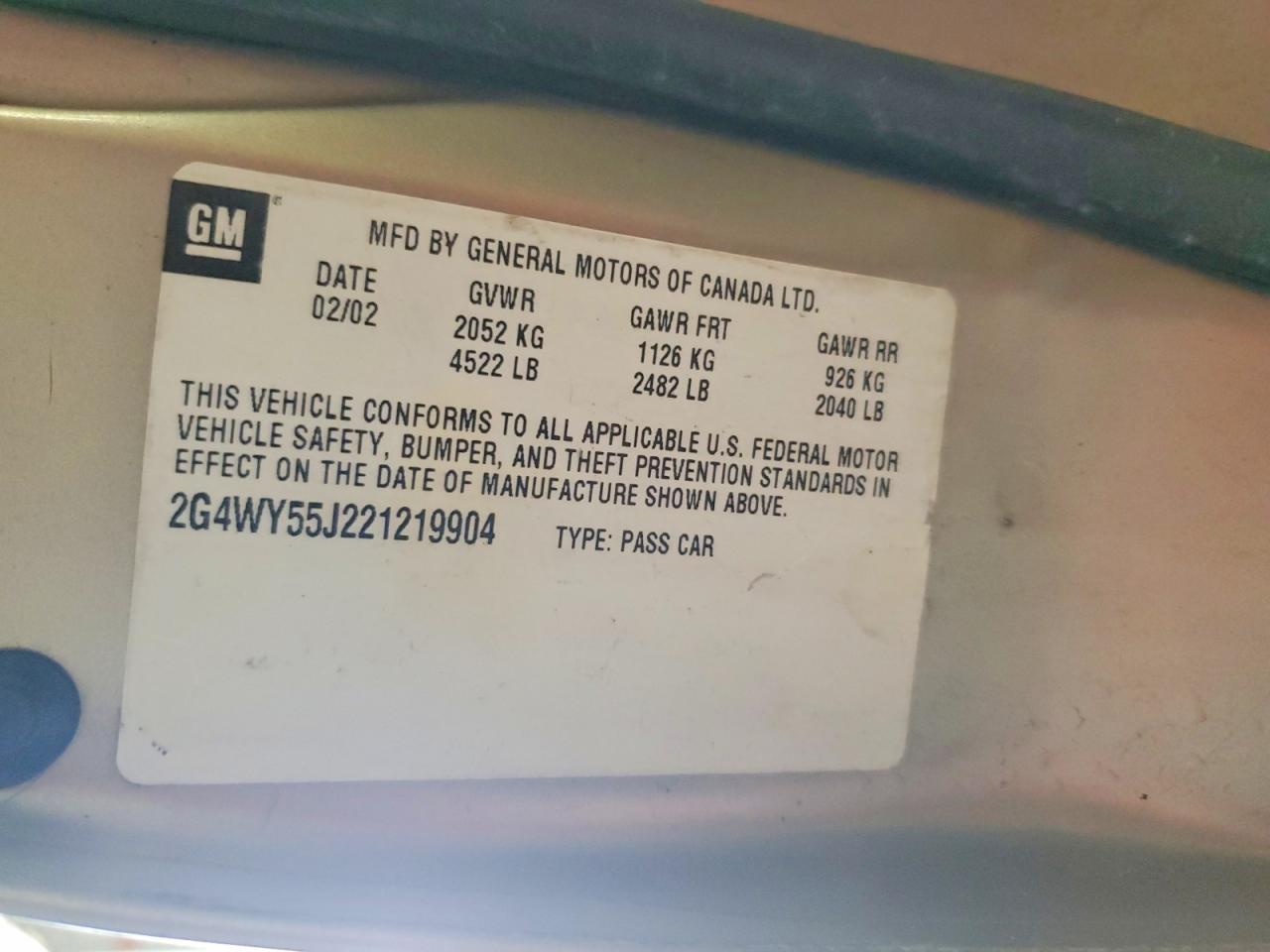 2002 BUICK Century