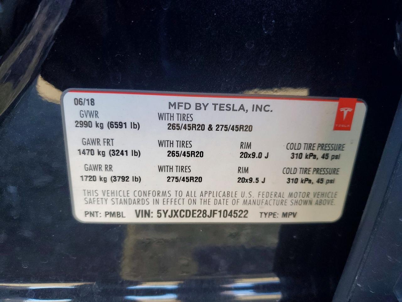 2018 TESLA MODEL X