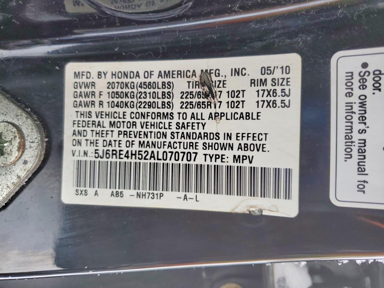 2010 HONDA CR-V
