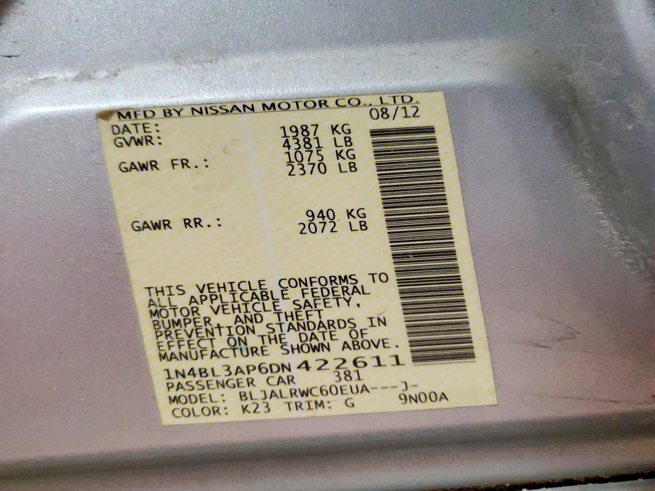 2013 NISSAN ALTIMA