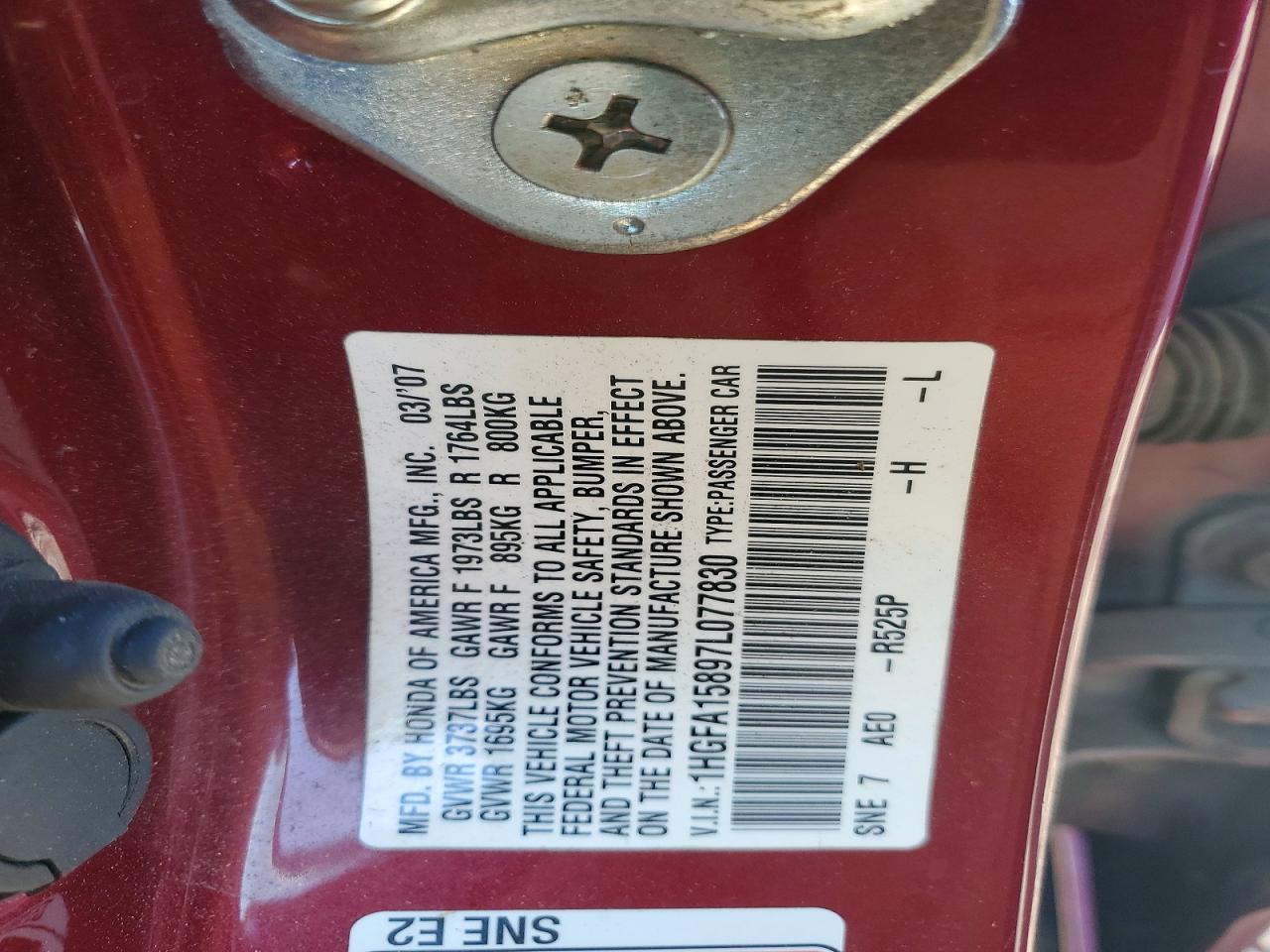 2007 HONDA CIVIC