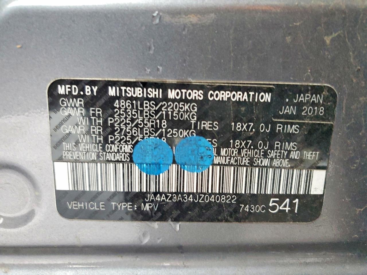 2018 MITSUBISHI outlander