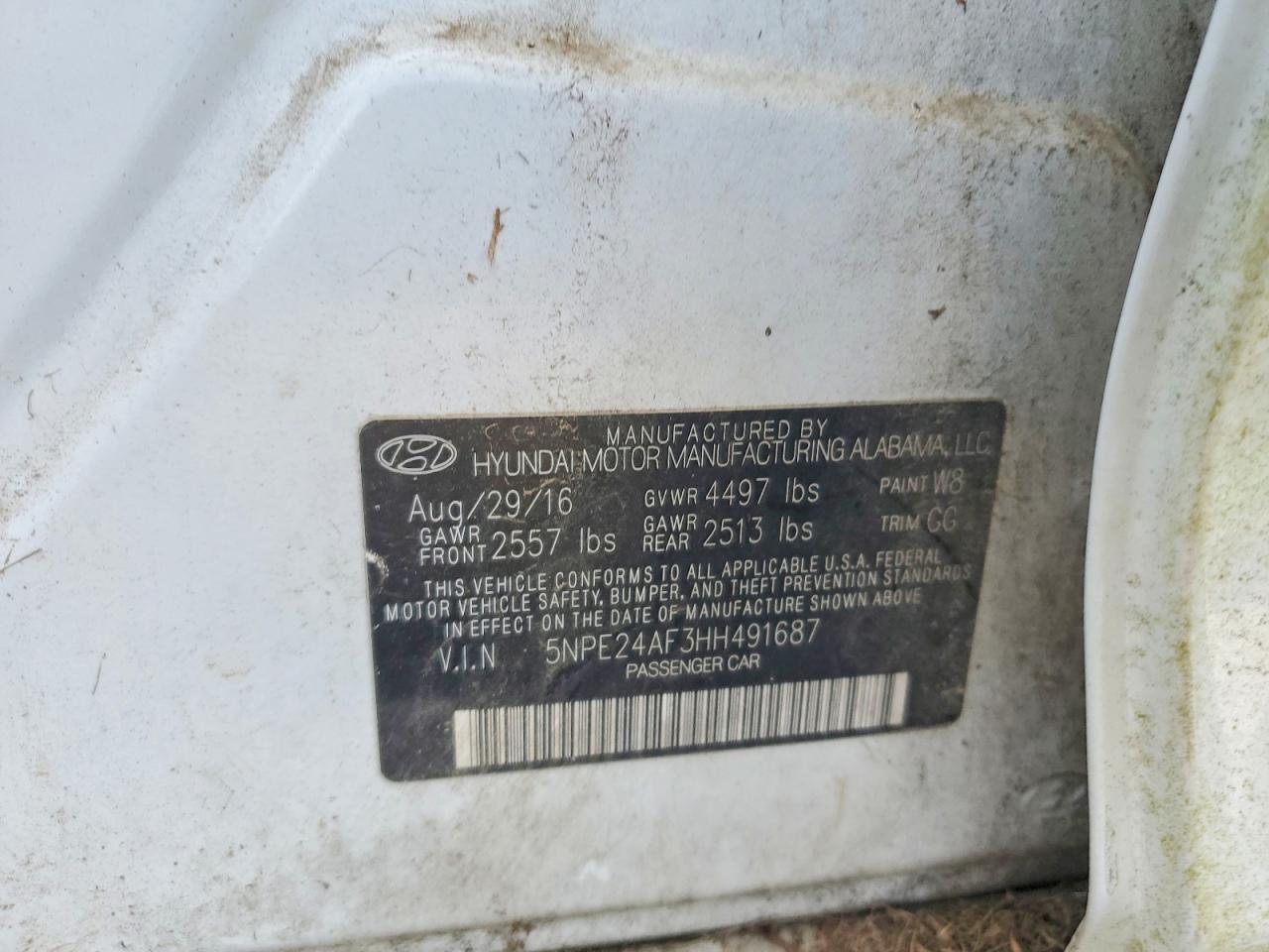 2017 HYUNDAI SONATA