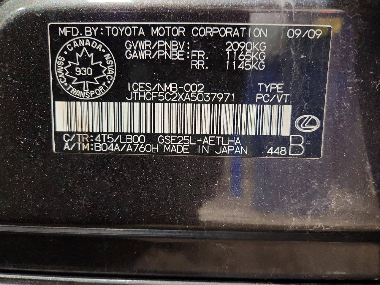 2010 LEXUS IS 250