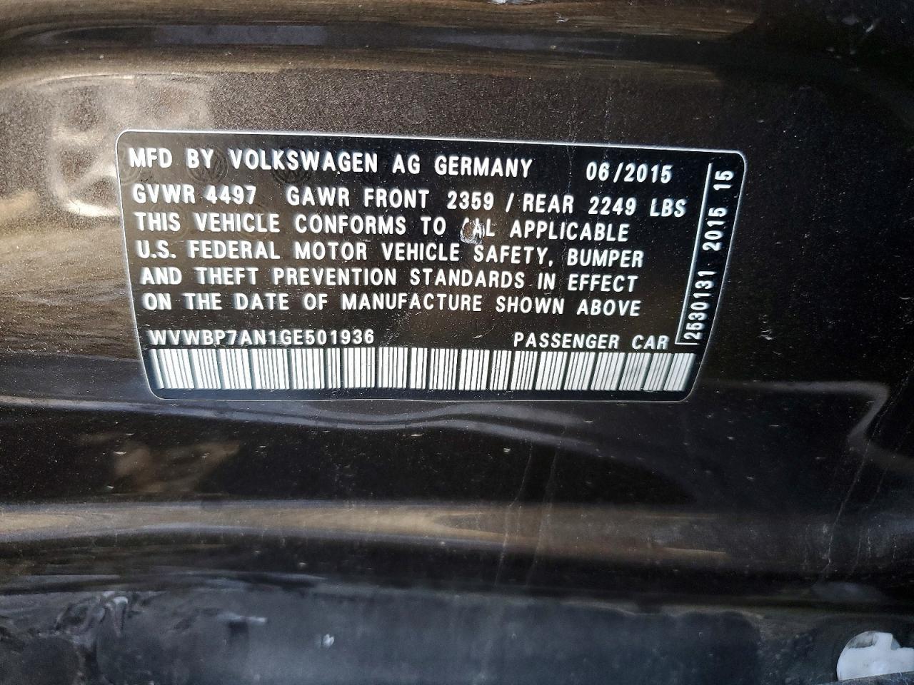 2016 VOLKSWAGEN CC