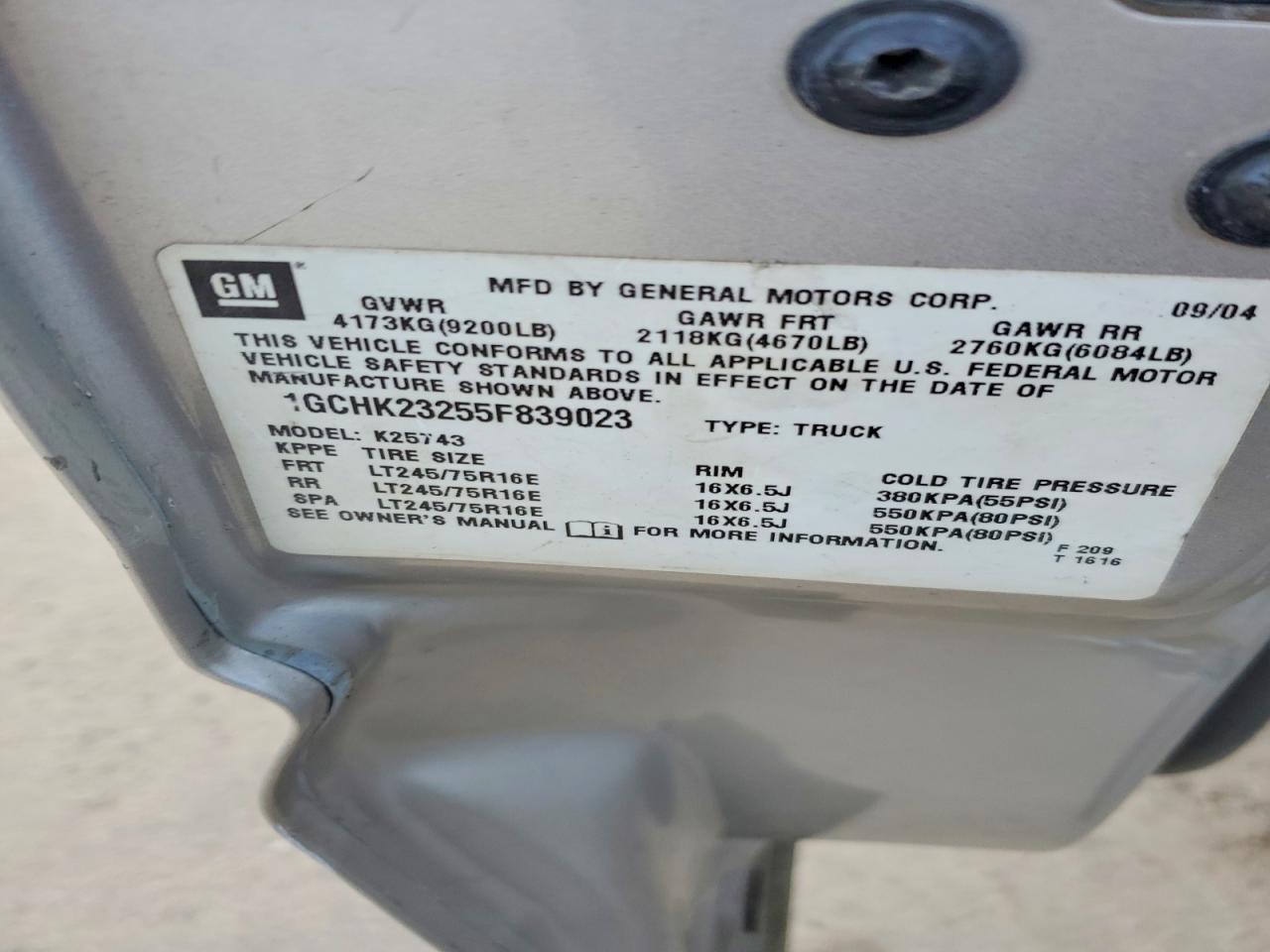 2005 CHEVROLET Silverado 2500