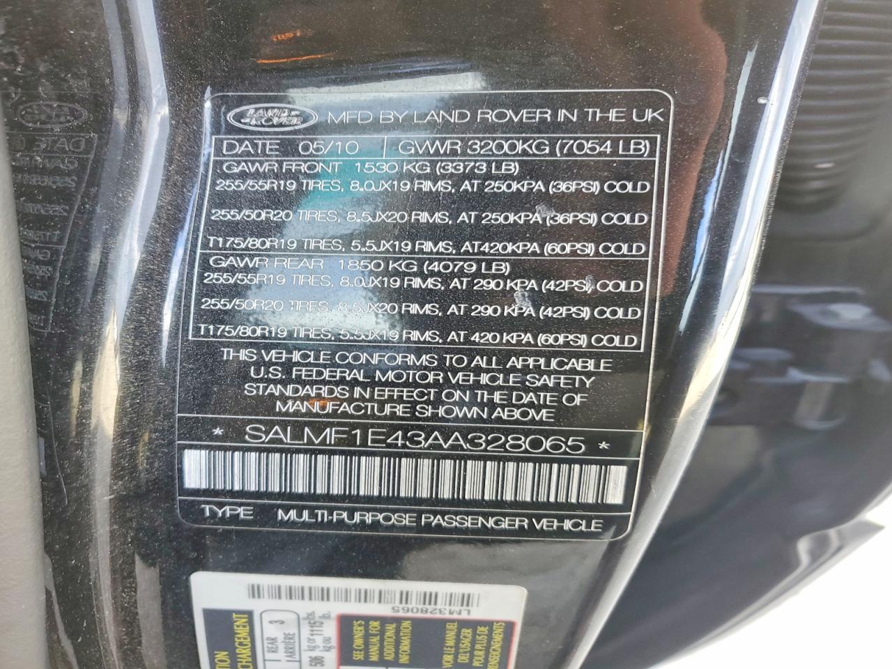 2010 LAND ROVER RANGE ROVER