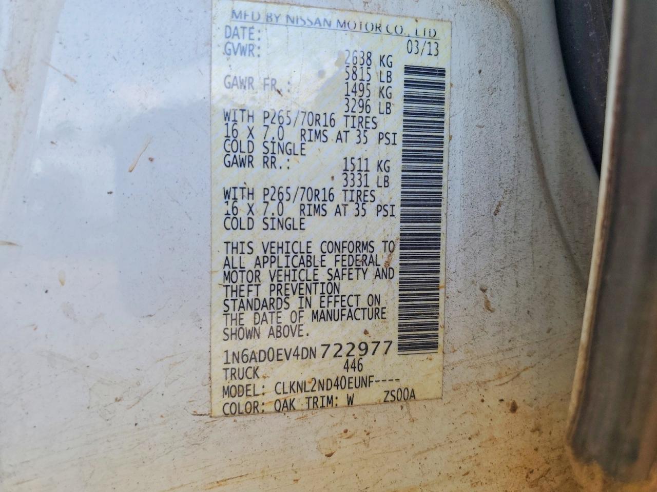 2013 NISSAN Frontier