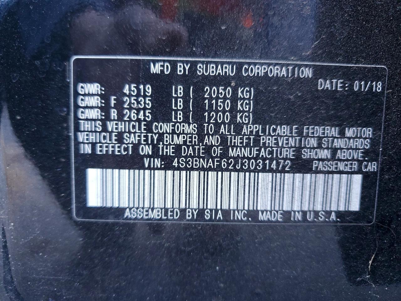 2018 SUBARU Legacy