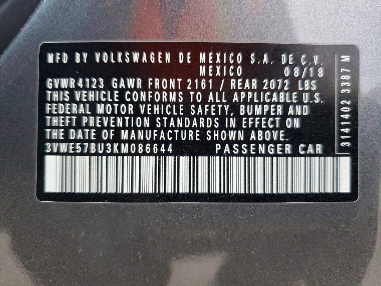 2019 VOLKSWAGEN JETTA